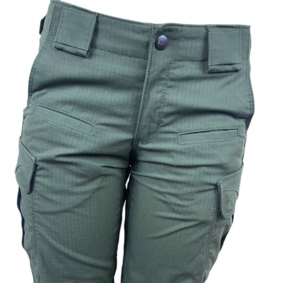 5.11 Tactical Women's Green Cotton Ripstop Cargo Pants Durable Utility Size 6 - Picture 4 of 12